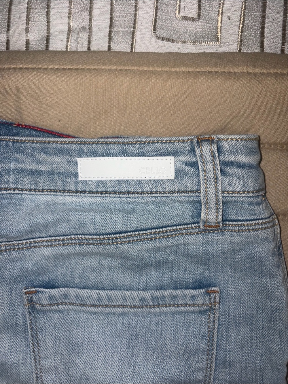 Cello Light Blue Frayed Hem Denim Skirt - Picture 6 of 6